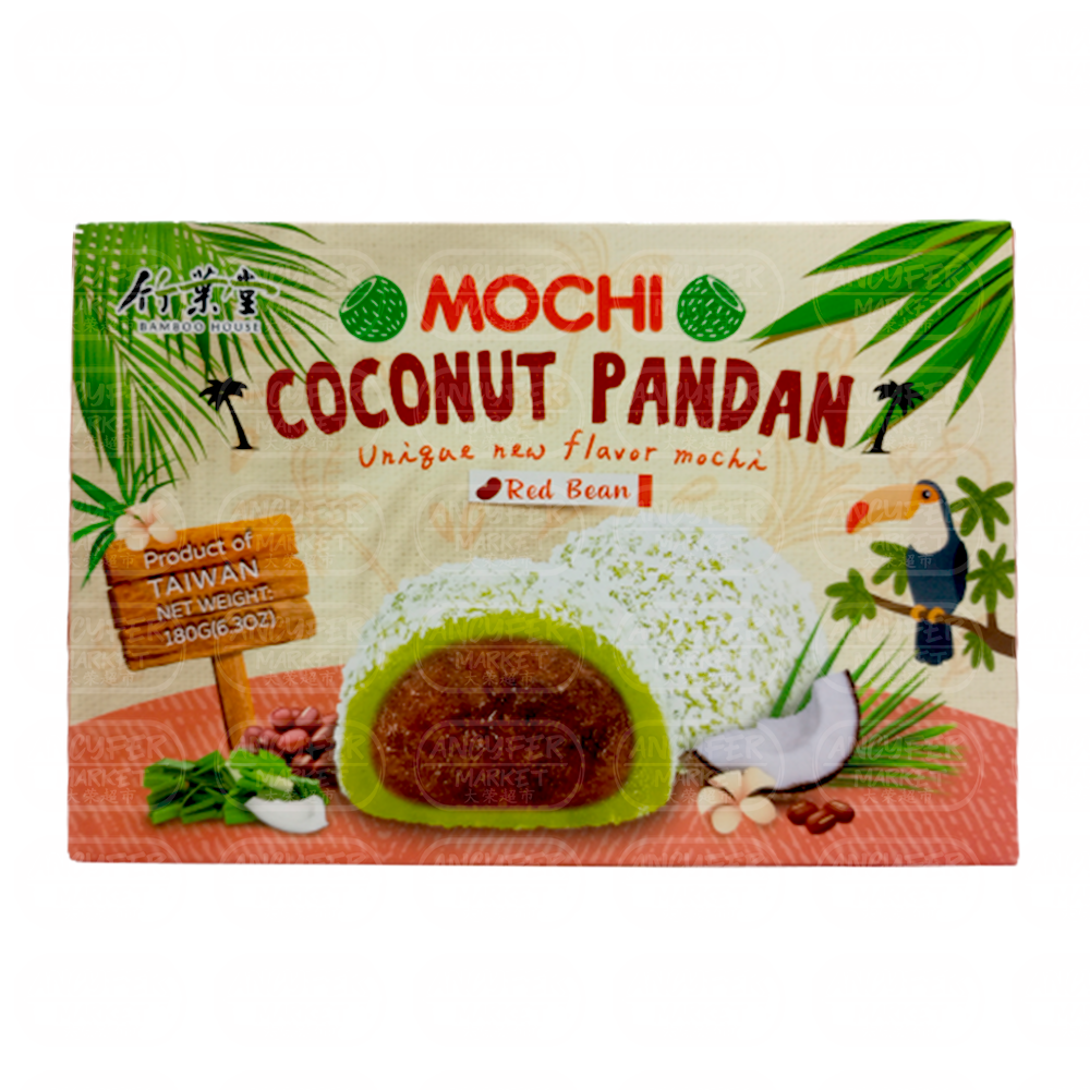 Mochi de Frijol Rojo con Coco Pandan