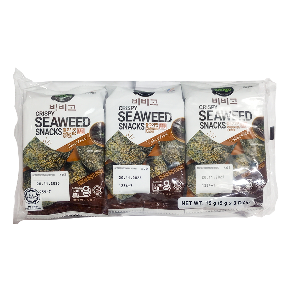 Algas Sazonadas Barbacoa 3 Pack - Bibigo 15g